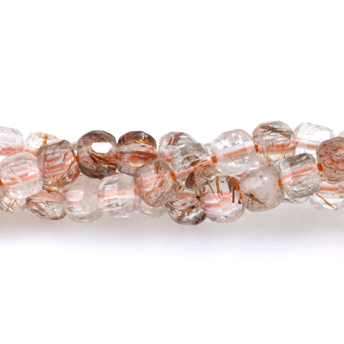 Copper Rutilated Quartz 3mm Table Cut Cube - 15-16 Inch