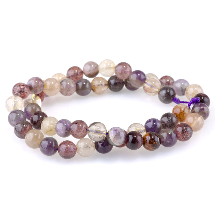 Rainbow Rutilated Quartz 8mm Round - 15-16 Inch