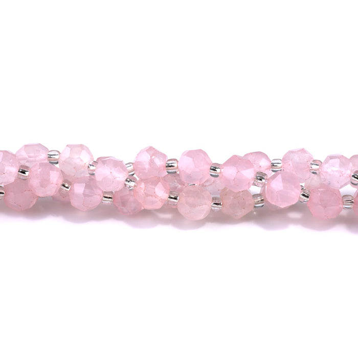 Rose Quartz 10mm Faceted Nugget - 15-16 Inch