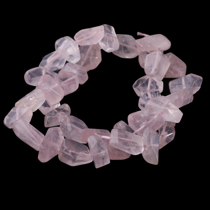 Rose Quartz 12x15-10x16mm Simple Cut Nugget - 15-16 Inch