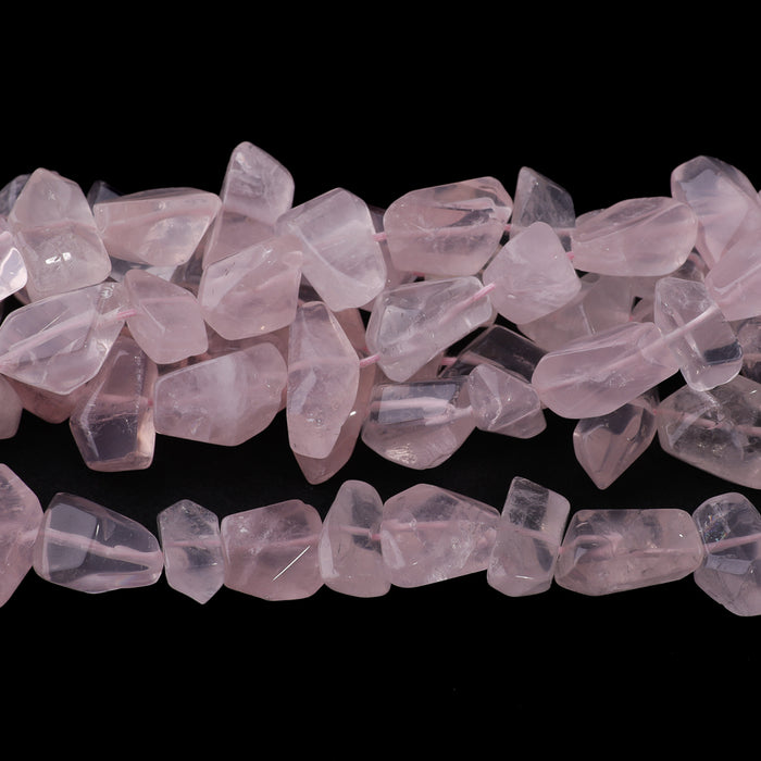 Rose Quartz 12x15-10x16mm Simple Cut Nugget - 15-16 Inch