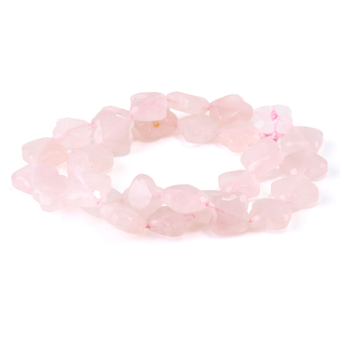 Rose Quartz 13mm Faceted Clover A Grade - 15-16 Inch