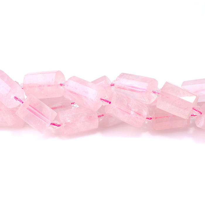 Rose Quartz 13x18 Faceted Tube 15-16"