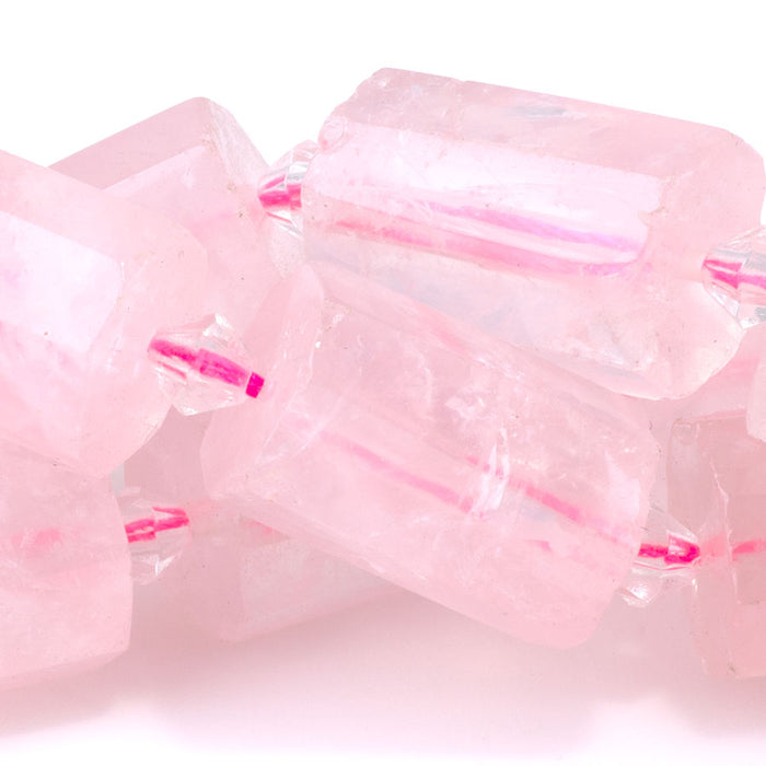 Rose Quartz 13x18 Faceted Tube 15-16"