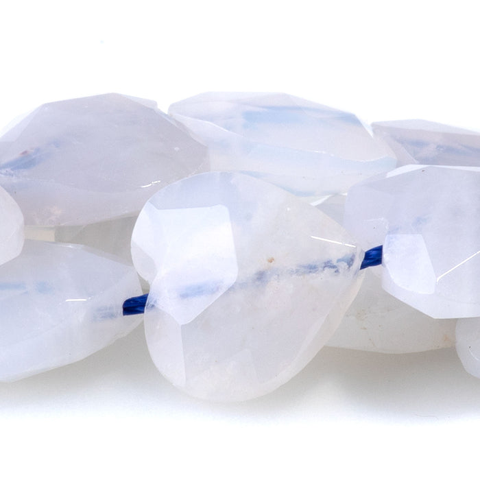 Blue Rose Quartz 14mm Faceted Heart - 15-16 Inch