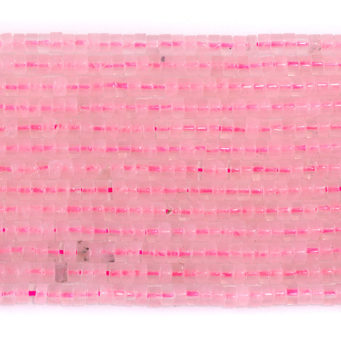 Rose Quartz 2x4mm Heishi - 15-16 Inch