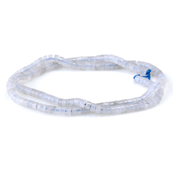 This is a Dakota Stones 2x4mm Blue Rose Quartz Gemstone strand with heishi beads in 15-16 inch strand.