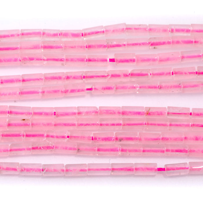 Rose Quartz 2x4mm Tube - 15-16 Inch