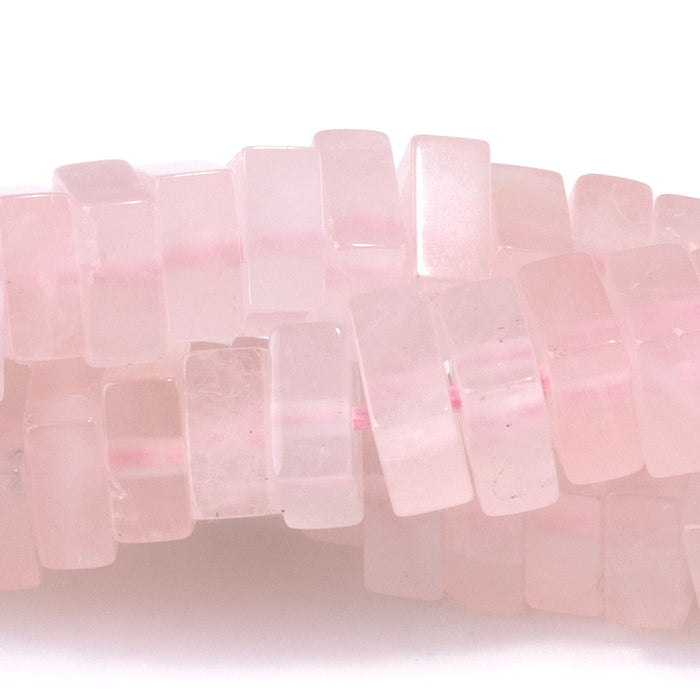 Rose Quartz 3x6mm Square Rondelle A Grade - 15-16 Inch