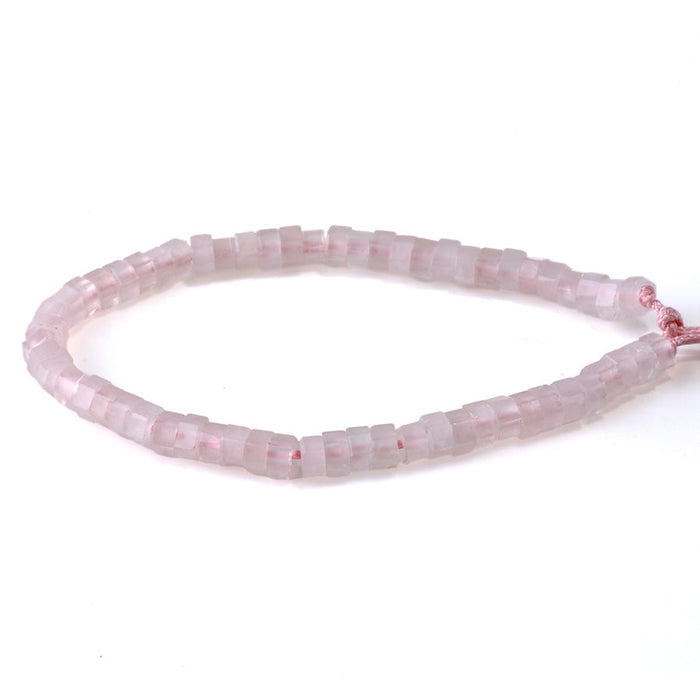 This is a Dakota Stones 6mm Rose Quartz Large Hole Gemstone strand with faceted hexagon beads in 8 inch strand.