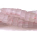 This is a Dakota Stones 6mm Rose Quartz Large Hole Gemstone strand with faceted hexagon beads in 8 inch strand.
