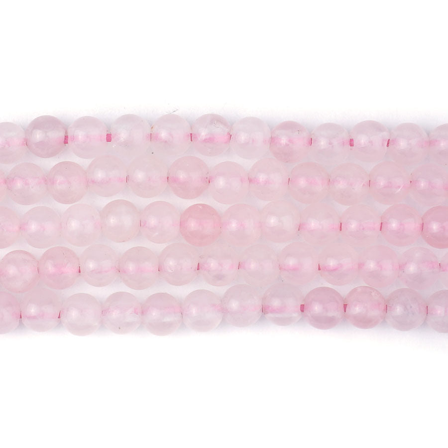 Rose Quartz 6mm Round Large Hole Beads - 8 Inch