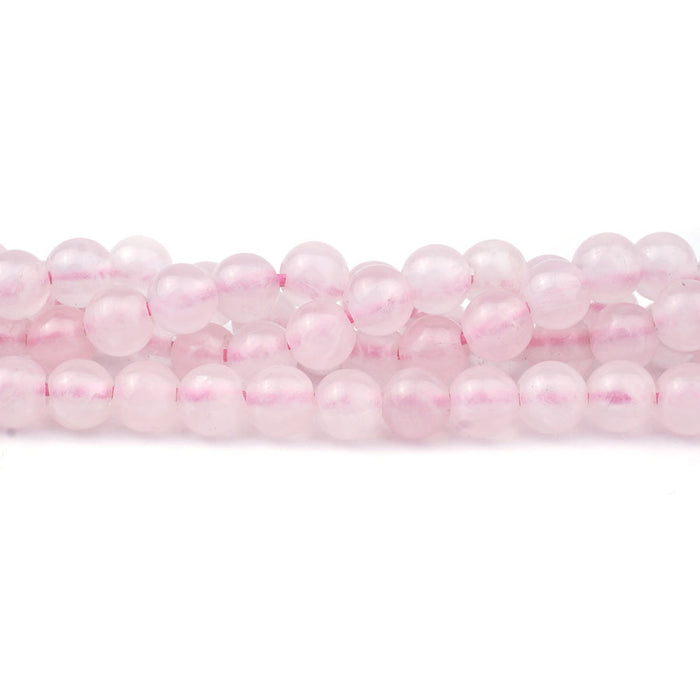 Rose Quartz 6mm Round Large Hole Beads - 8 Inch