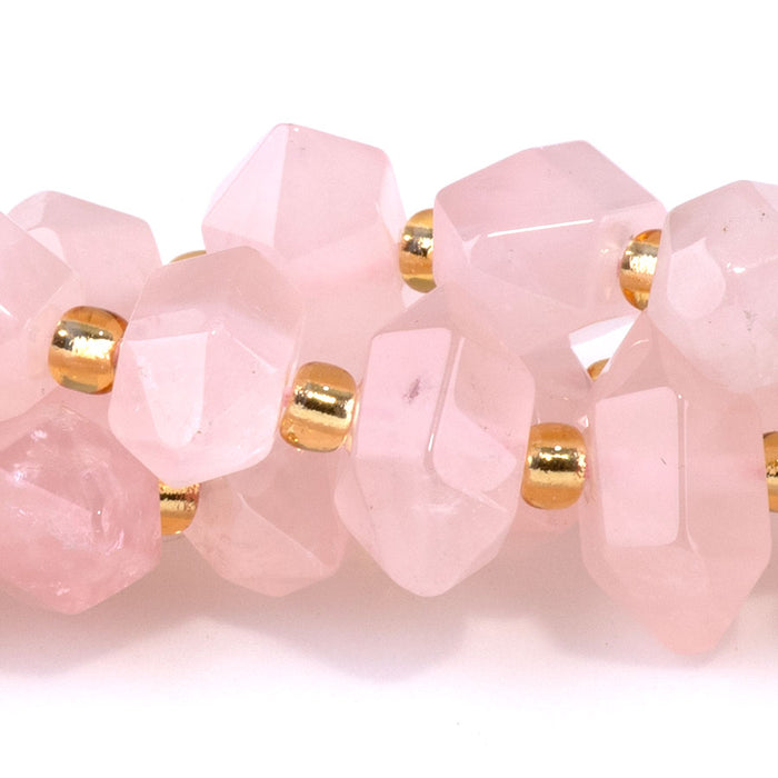 Rose Quartz 6x11mm Side Drilled Points - 15-16-Inch