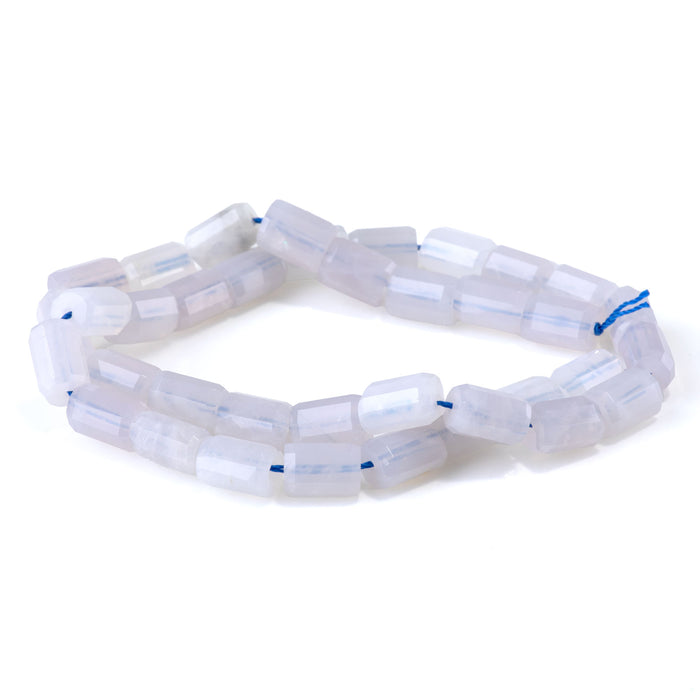 Blue Rose Quartz 7x10mm Faceted Tube - 15-16 Inch