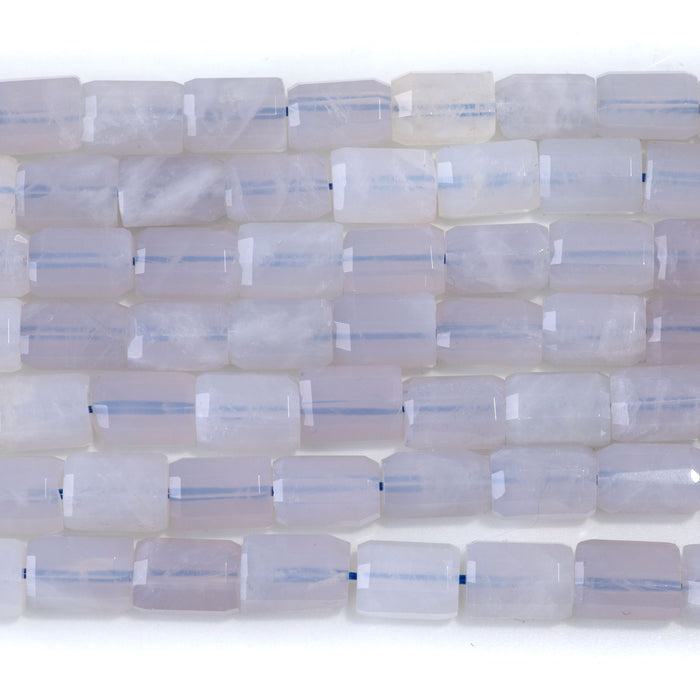 Blue Rose Quartz 7x10mm Faceted Tube - 15-16 Inch