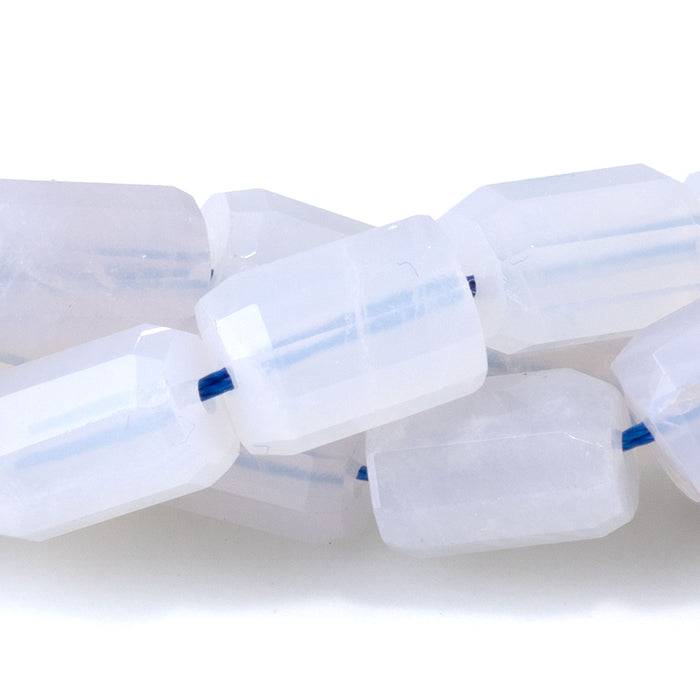 Blue Rose Quartz 7x10mm Faceted Tube - 15-16 Inch