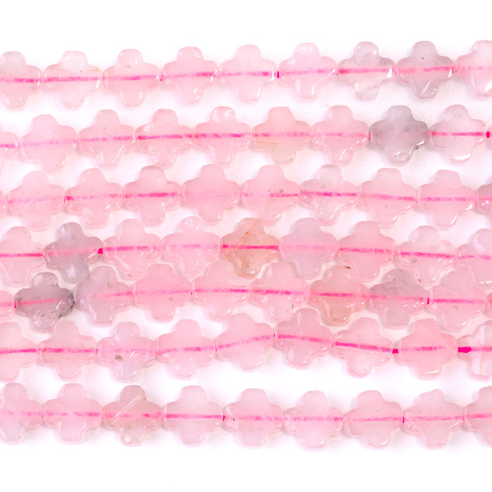 Rose Quartz 8mm Cross - 15-16 Inch