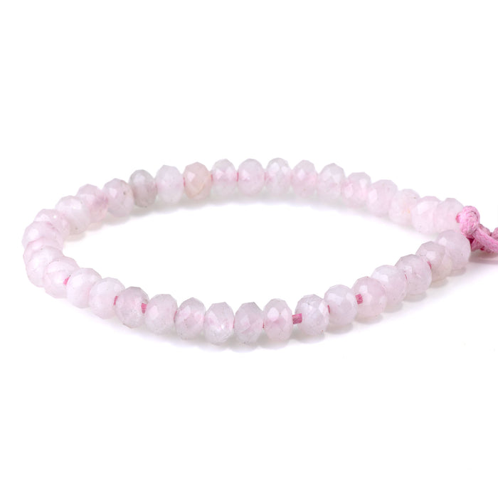 Rose Quartz 8mm Faceted Rondelle Large Hole 8-Inch