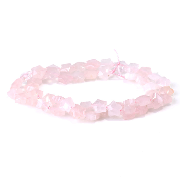 Rose Quartz 8mm Faceted Star Bead - 15-16 Inch