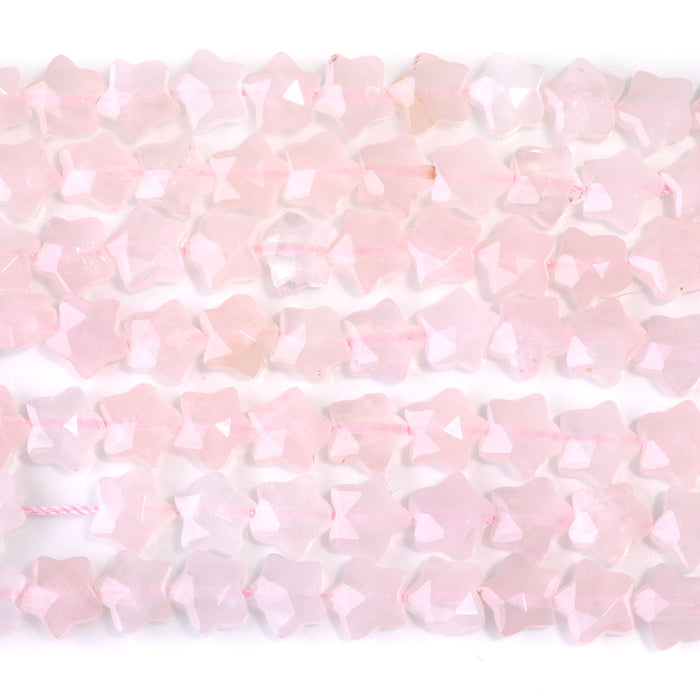 Rose Quartz 8mm Faceted Star Bead - 15-16 Inch