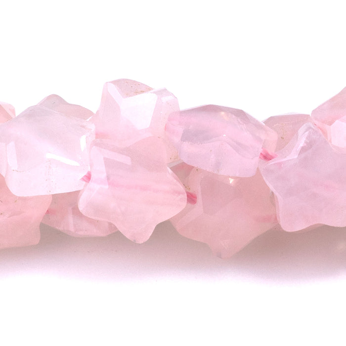 Rose Quartz 8mm Faceted Star Bead - 15-16 Inch