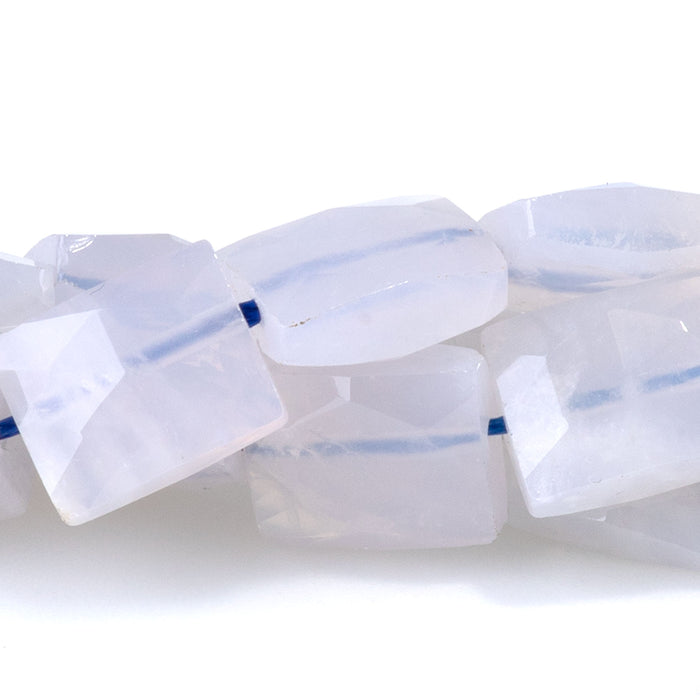 This is a Dakota Stones 8x10mm Blue Rose Quartz Rectangle Gemstone strand with faceted beads in 15-16 inch strand.