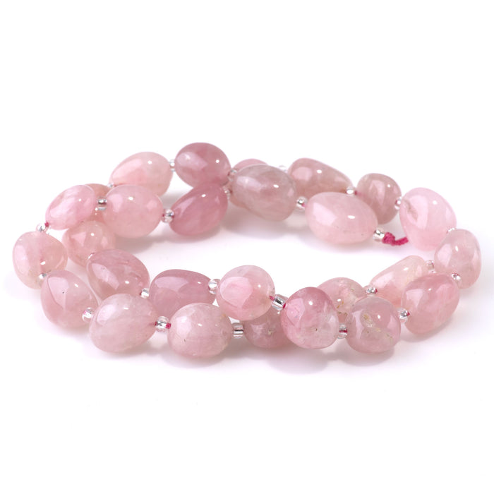 Rose Quartz 9x11-10x14mm Tumble Nugget A Grade - 15-16 Inch