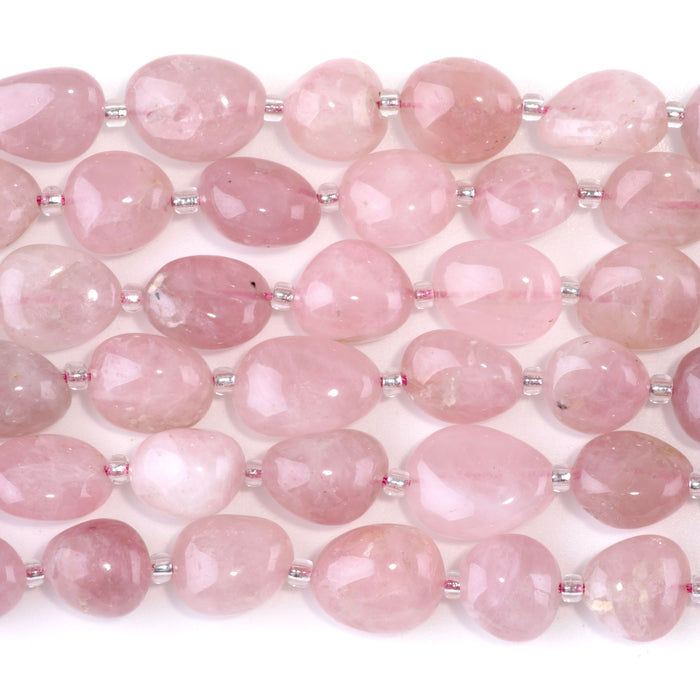 Rose Quartz 9x11-10x14mm Tumble Nugget A Grade - 15-16 Inch