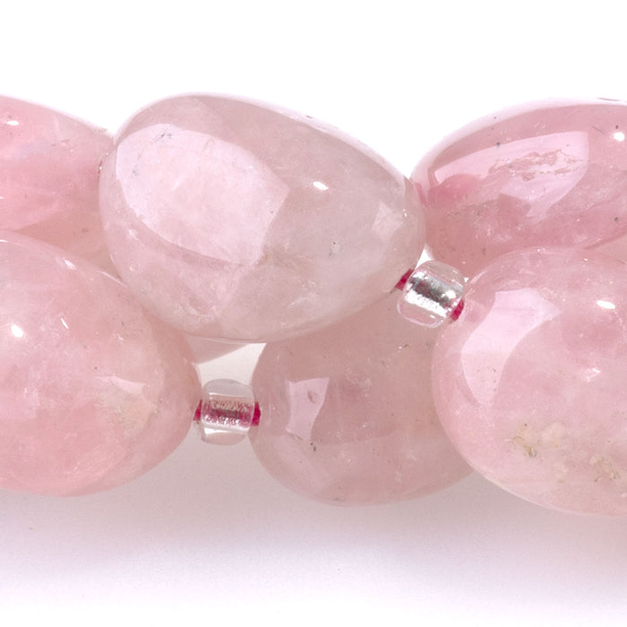 Rose Quartz 9x11-10x14mm Tumble Nugget A Grade - 15-16 Inch