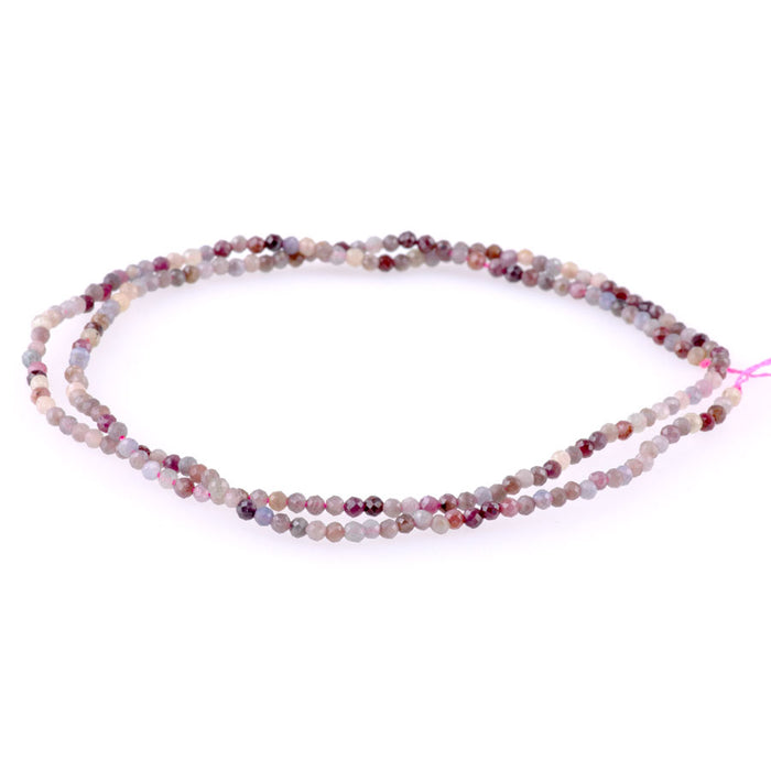 Ruby and Sapphire 2mm Faceted Round Banded - 15-16 Inch