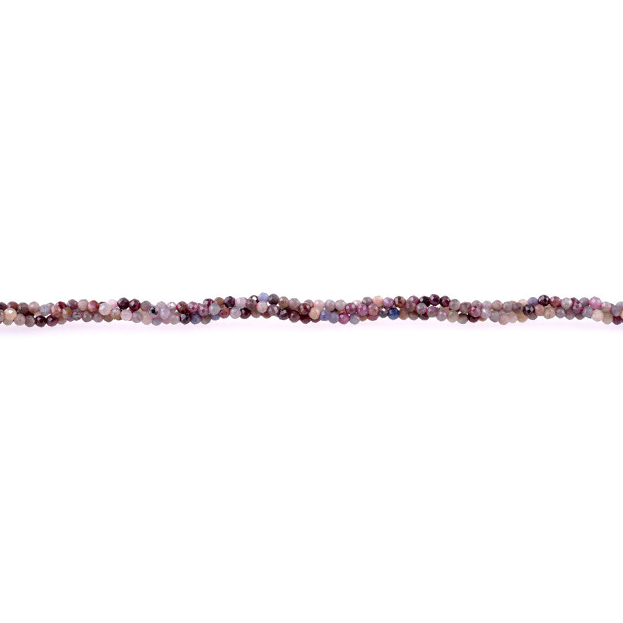 Ruby and Sapphire 2mm Faceted Round Banded - 15-16 Inch