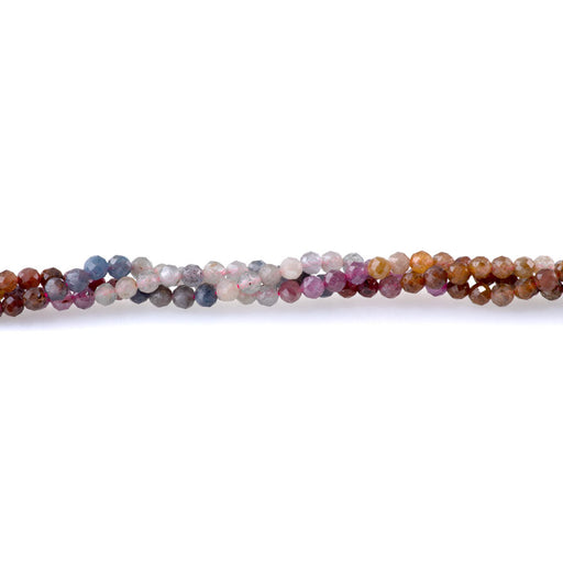 This is a Dakota Stones 4mm Ruby Sapphire Banded Gemstone strand with A grade faceted round beads in 15-16 inch strand.