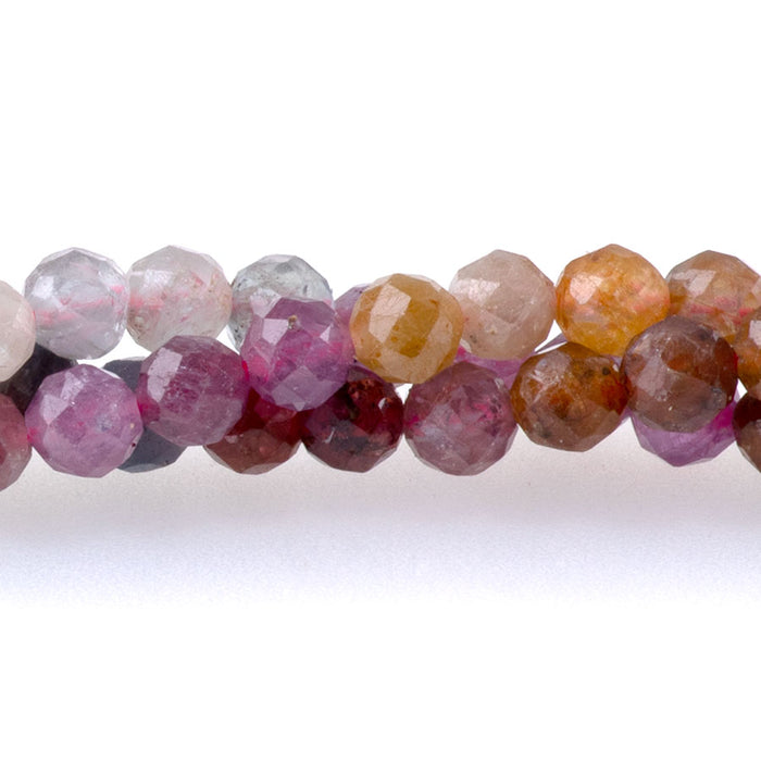 Ruby and Sapphire 4mm Round Faceted A Grade Banded - 15-16 Inch