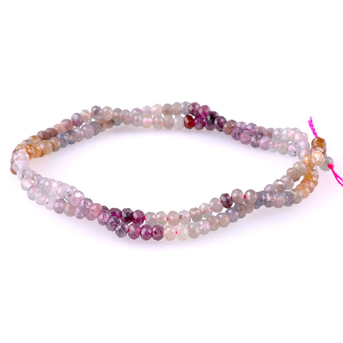 Ruby and Sapphire 4mm Faceted Rondelle Banded - 15-16 Inch