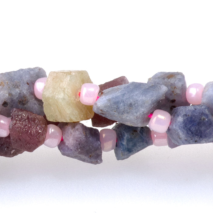 Ruby and Sapphire 6-8mm Rough Nugget A Grade - 15-16 Inch