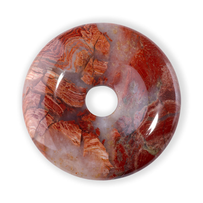 Red Snake Skin Jasper 40mm Donut Pendant
