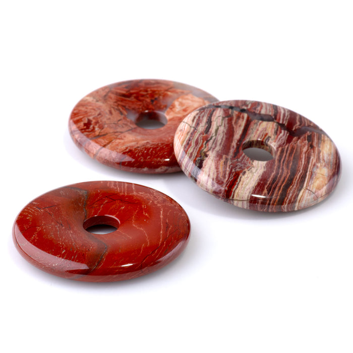 Red Snake Skin Jasper 40mm Donut Pendant