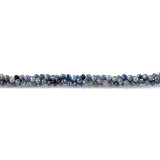 This is a Dakota Stones 4mm Rainbow Sapphire Gemstone strand with faceted round beads in 15-16 inch strand.