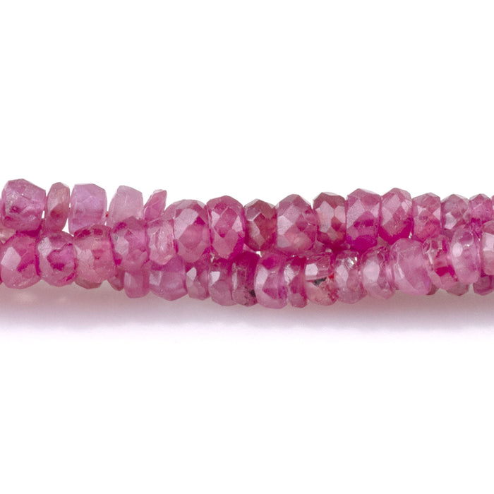 Ruby (Dyed) 2x3mm Faceted Irregular Rondelle Beads - 15-16 Inch