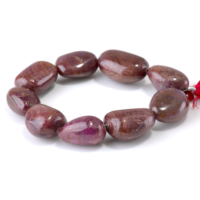 Ruby 10-18x14-20mm Dyed Irregular Nugget Beads - 7-8 Inch