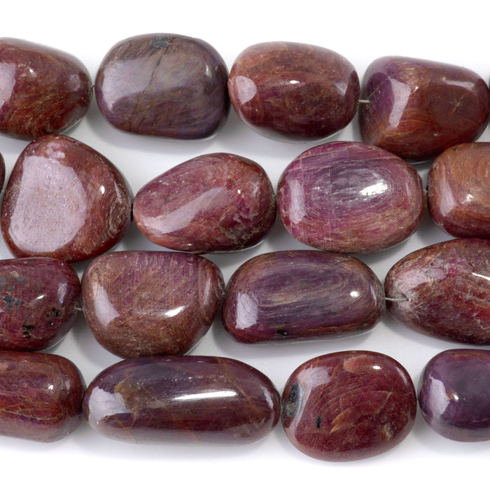 Ruby 10-18x14-20mm Dyed Irregular Nugget Beads - 7-8 Inch
