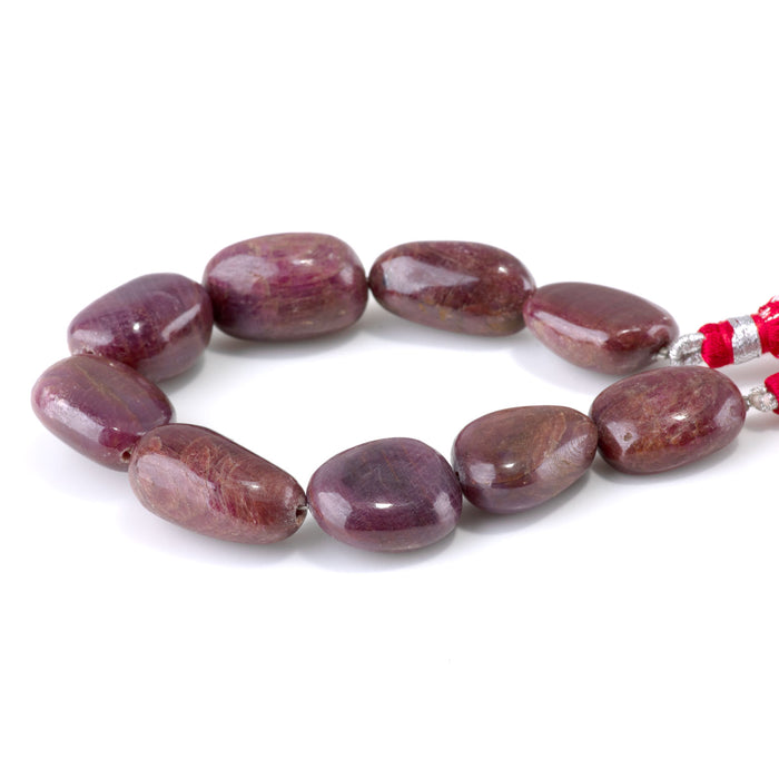 Ruby 10-15x16-23mm Dyed Irregular Nugget Beads - 7-8 Inch