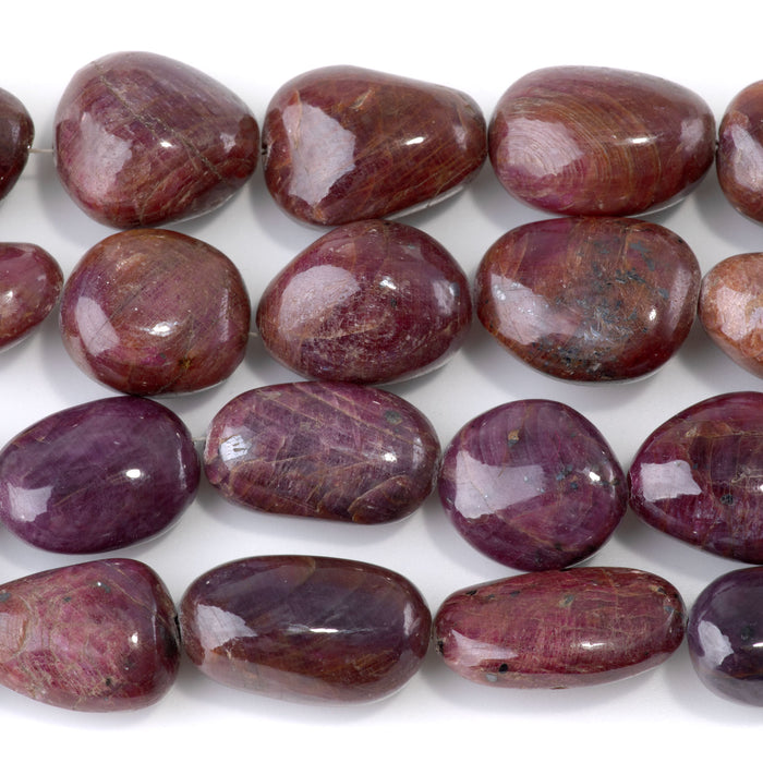 Ruby 10-15x16-23mm Dyed Irregular Nugget Beads - 7-8 Inch