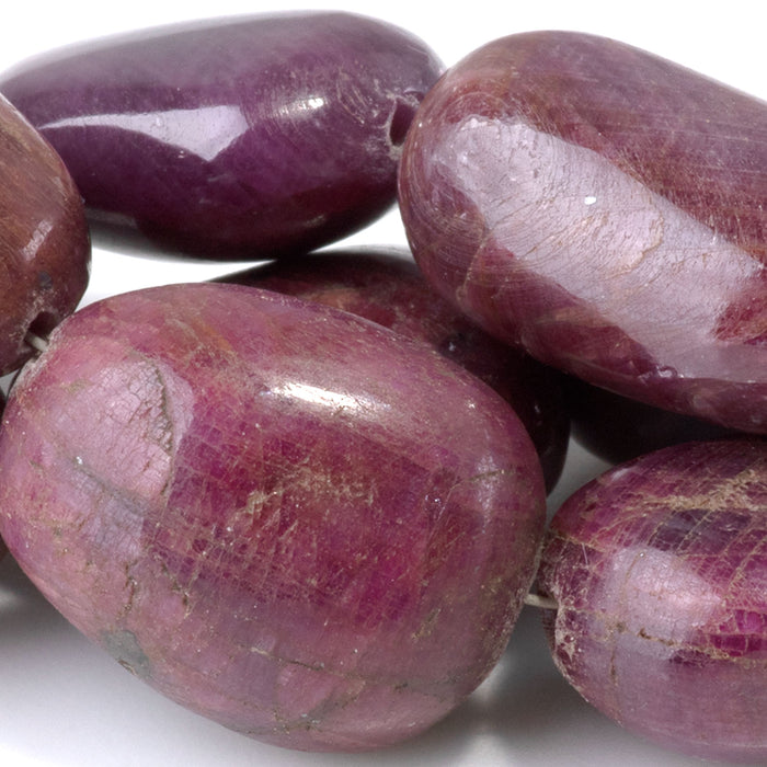 Ruby 10-15x16-23mm Dyed Irregular Nugget Beads - 7-8 Inch