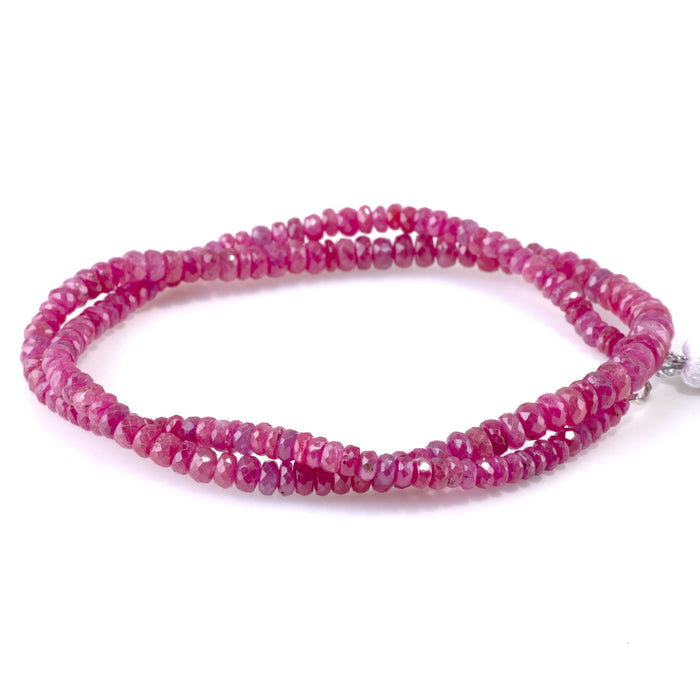 Ruby (Natural) 2-6mm Graduated Faceted Rondelle - 15-16 Inch