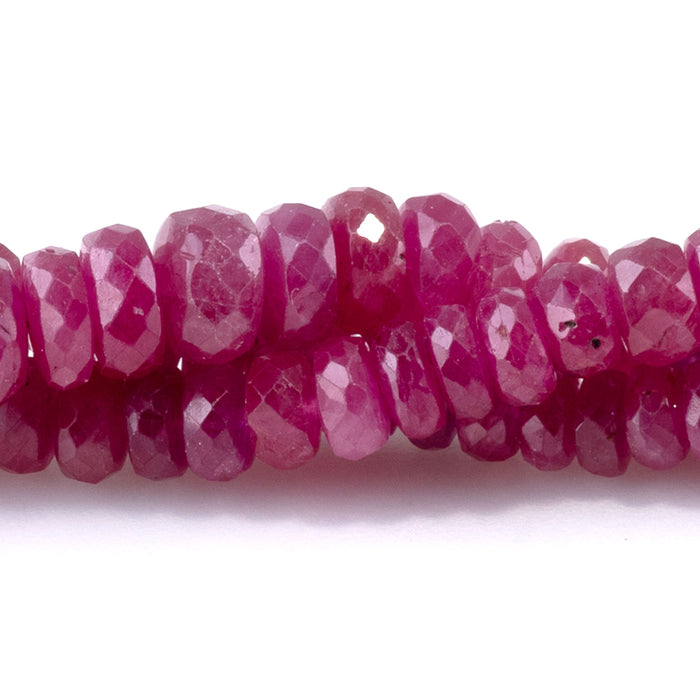 Ruby (Natural) 2-6mm Graduated Faceted Rondelle - 15-16 Inch