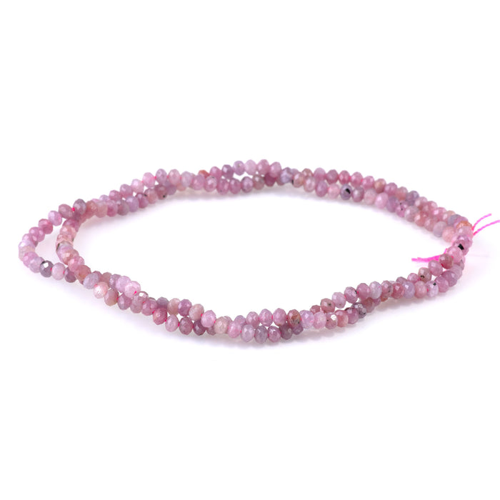 Ruby (Sri Lanka) 2x3mm Faceted Rondelle AA Grade - 15-16 Inch