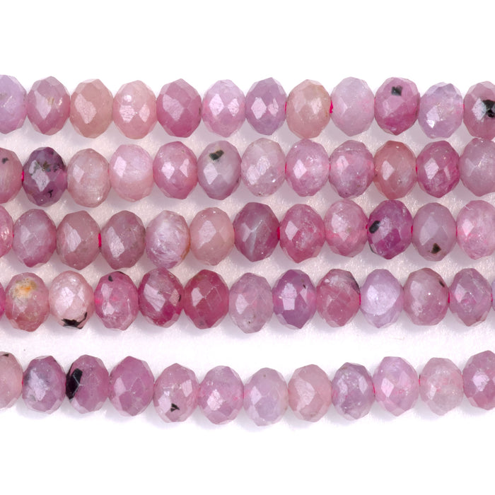 Ruby (Sri Lanka) 2x3mm Faceted Rondelle AA Grade - 15-16 Inch