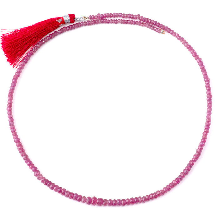 Ruby 3-4mm Faceted Rondelle - 15-16 Inch